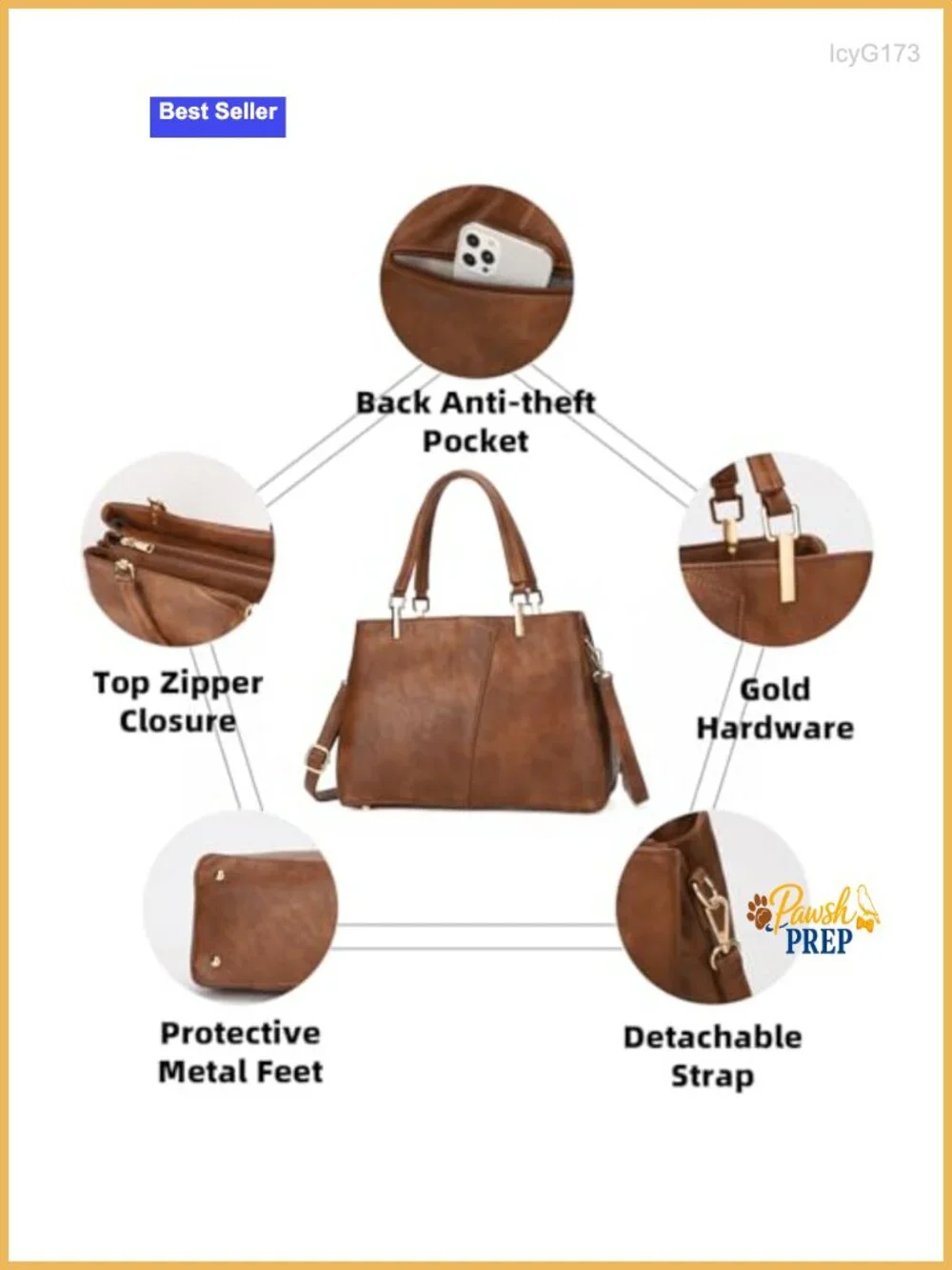 Women's Medium Top Handle Hobo Shoulder Tote Bag Faux Leather Vegan Handbag